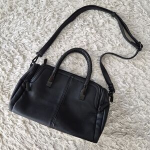 Gussaci Black Faux Leather Bow Shoulder Bag – Y2K Biker Grunge Chic